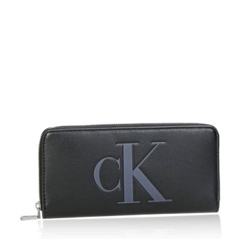 Calvin Klein női divatos pénztárca húzózárral - fekete