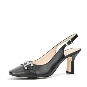 Caprice női bőr magassarkú cipő nyitott sarokkal - fekete