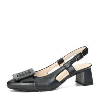 Gabor női kényelmes magassarkú cipő nyitott sarokkal - fekete