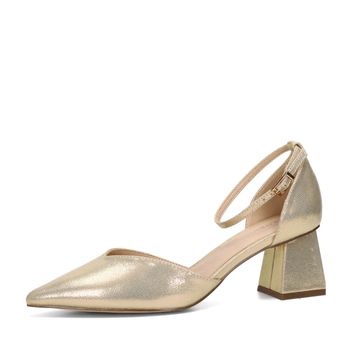 Menbur női elegáns magassarkú cipő pánttal - arany