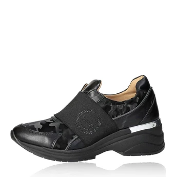 Olivia shoes női st&iacute;lusos f&eacute;lcipő rejtett mot&iacute;vummal - fekete
