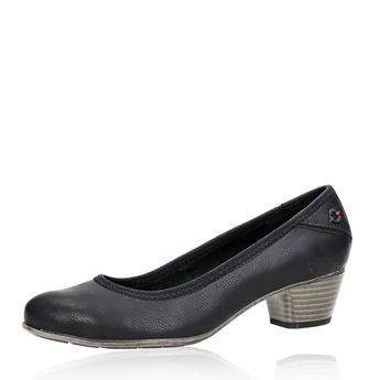 S.Oliver női kényelmes magassarkú cipő - fekete