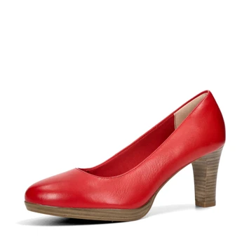 Tamaris női bőr magassark&uacute; cipő - piros