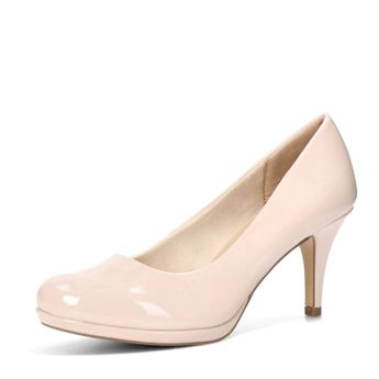 Tamaris női lakkbőr magassarkú cipő - halvány rózsaszín