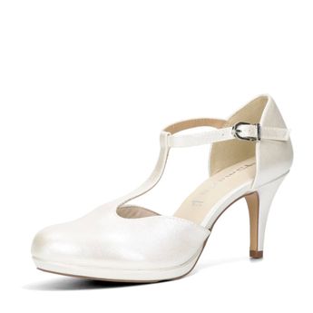 Tamaris női elegáns magassarkú cipő - fehér
