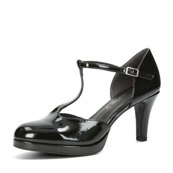 Tamaris női lakkbőr magassarkú cipő - fekete