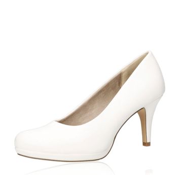Tamaris női stílusos magassarkú cipő - fehér