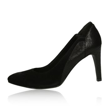 Tamaris női stílusos magassarkú cipő - fekete