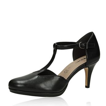 Tamaris női ízléses magassarkú cipő - fekete