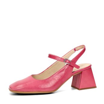 Wonders női bőr magassarkú cipő nyitott sarokkal - rózsaszín